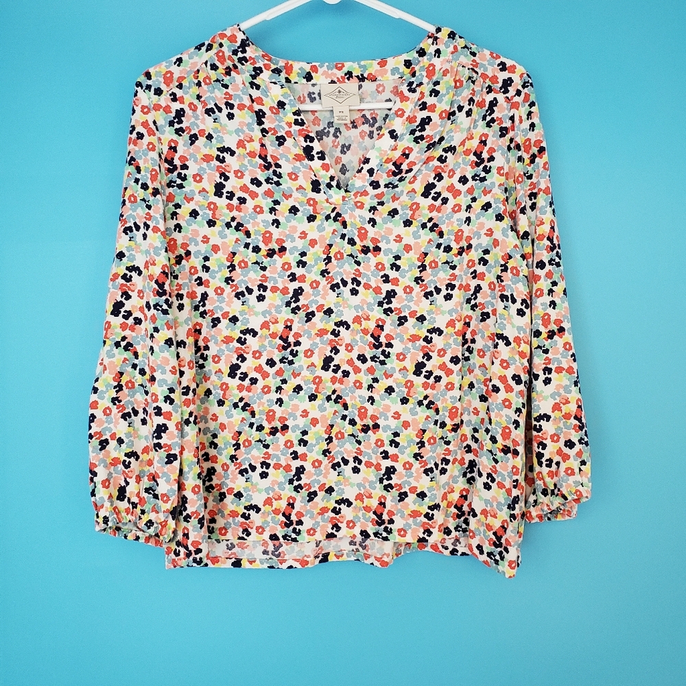 St. John's Bay Size PM Floral 3/4 Sleeve Blouse